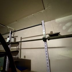 Home Gym Set Up - Squat Rack, Elliptical, Bar, Bench