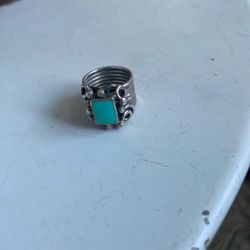 Sterling Silver And Turquoise Ring