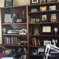 Moving Sale! Priced To Sell!!! Wood Bookshelf And Desk