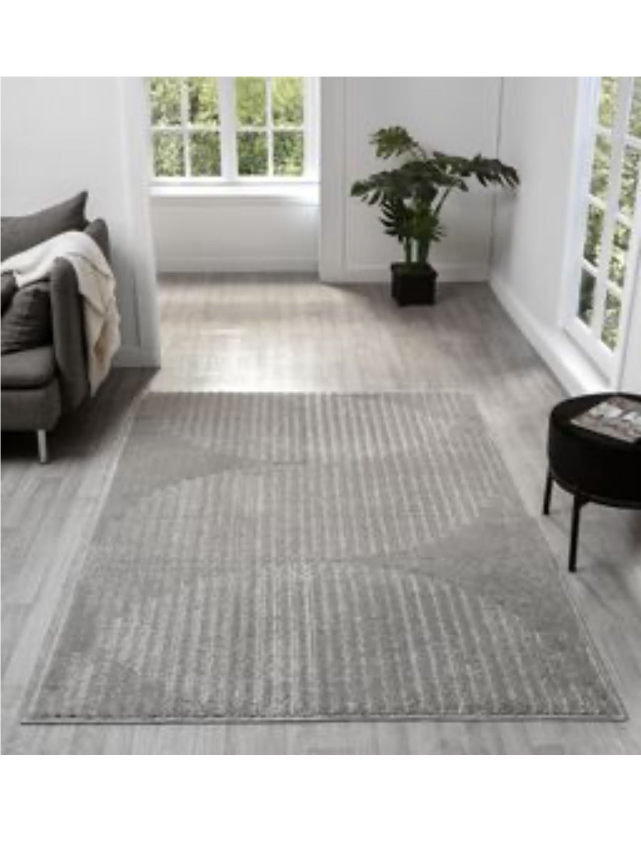 8/10 Sold Gray Modern Carved Rug