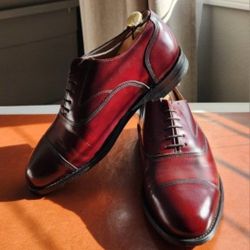 Hanover Signatures Masterflex Cap Toe Burgundy Leather Dress Shoes . Asking For $49.99 Or Best Offer 👈😊