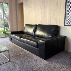 Deep Genuine Leather Couch