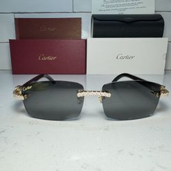 Cartier black buff Sunglasses size 56