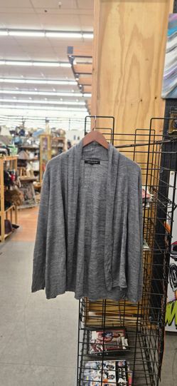 Gray Open-Front Cardigan