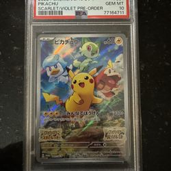 2022 Pokémon JPN. SV-P Pikachu Scarlet & Violet Pre Order 1/SV-P GEM MT PSA 10 mycards808
