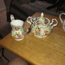 Chintz Ware by Creative Imagination Porcelain Cream and Sugar Set