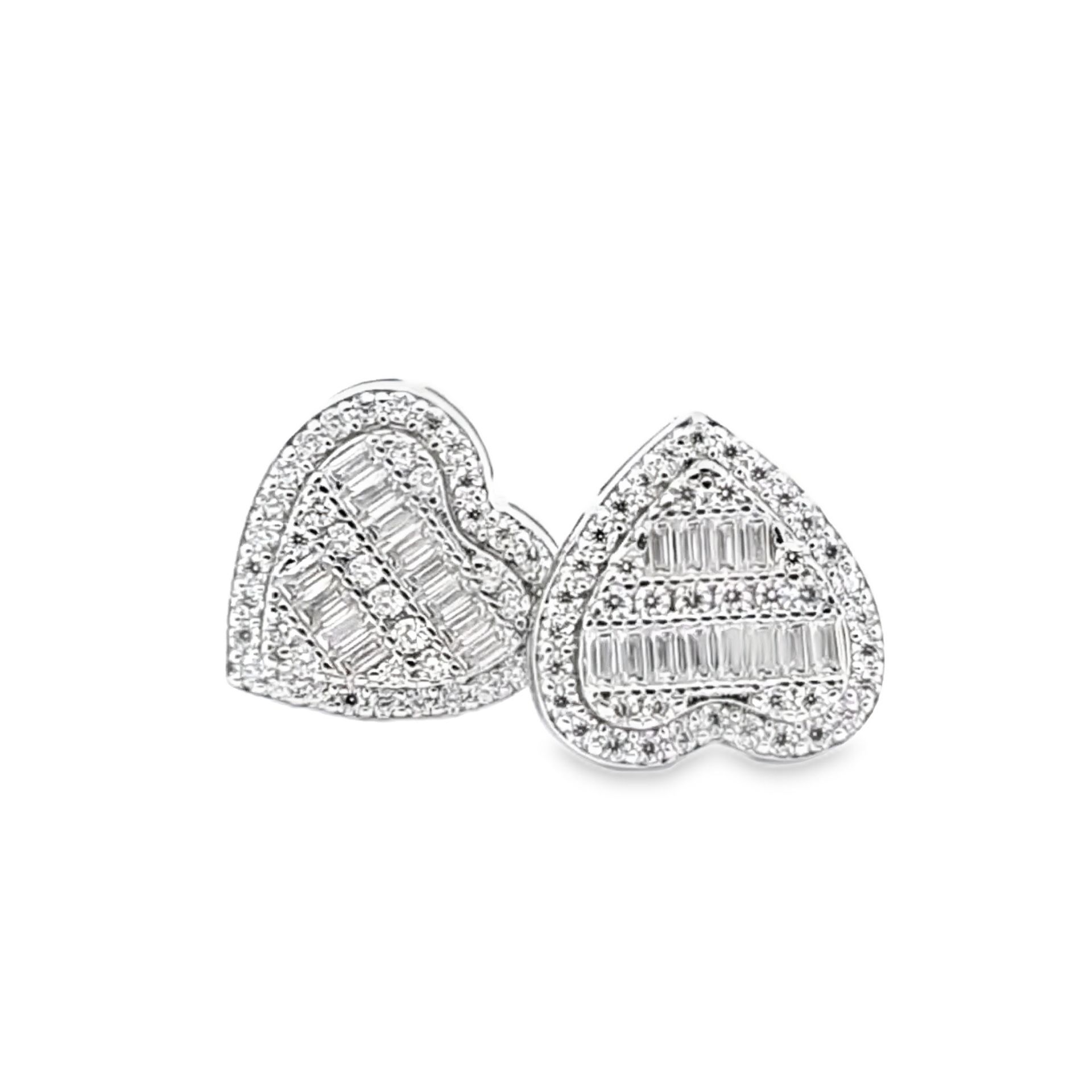 Sterling Silver VVS Moissanite 0.91 CTW Heart Earring