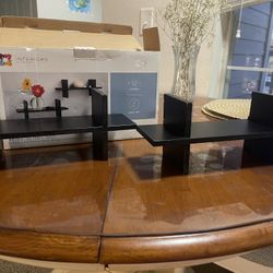 Black Floating Wall Shelves Set of 2