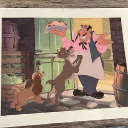 3 Disney Lithographs Lady And The Tramp For Framing Original From Disney 11x14 Inches 