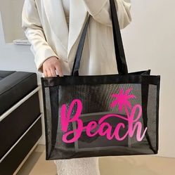 Trendy BEACH tote - HOT PINK  - 2 Available 