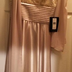 NEW Cream/beige dress with shawl size 4 