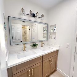 LED Mirror  60 in. W x 36 in. H Rectangular Frameless LED Lighted Bathroom Vanity Mirror with Light with Backlit and Anti-Fog