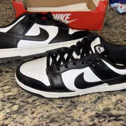 Nike Dunk Low Retro Men's Sneakers Black White Leather Size 10.5
