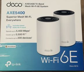 TP-Link Deco XE75 AXE5400 Tri-Band Mesh Wi-Fi 6E System (2-Pack) Router Wireless Internet