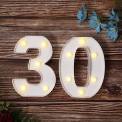 30th Birthday Decorations Numbers Light up 