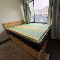FULL SIZED MATTRESS TOPPER & BED-FRAME!