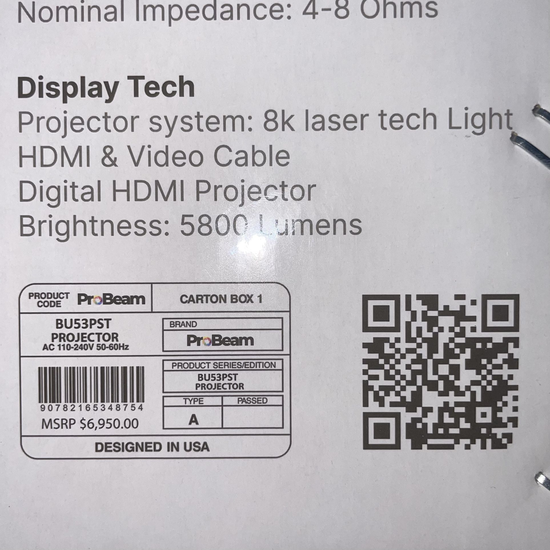 ProBeam Laser Projector BU53PST