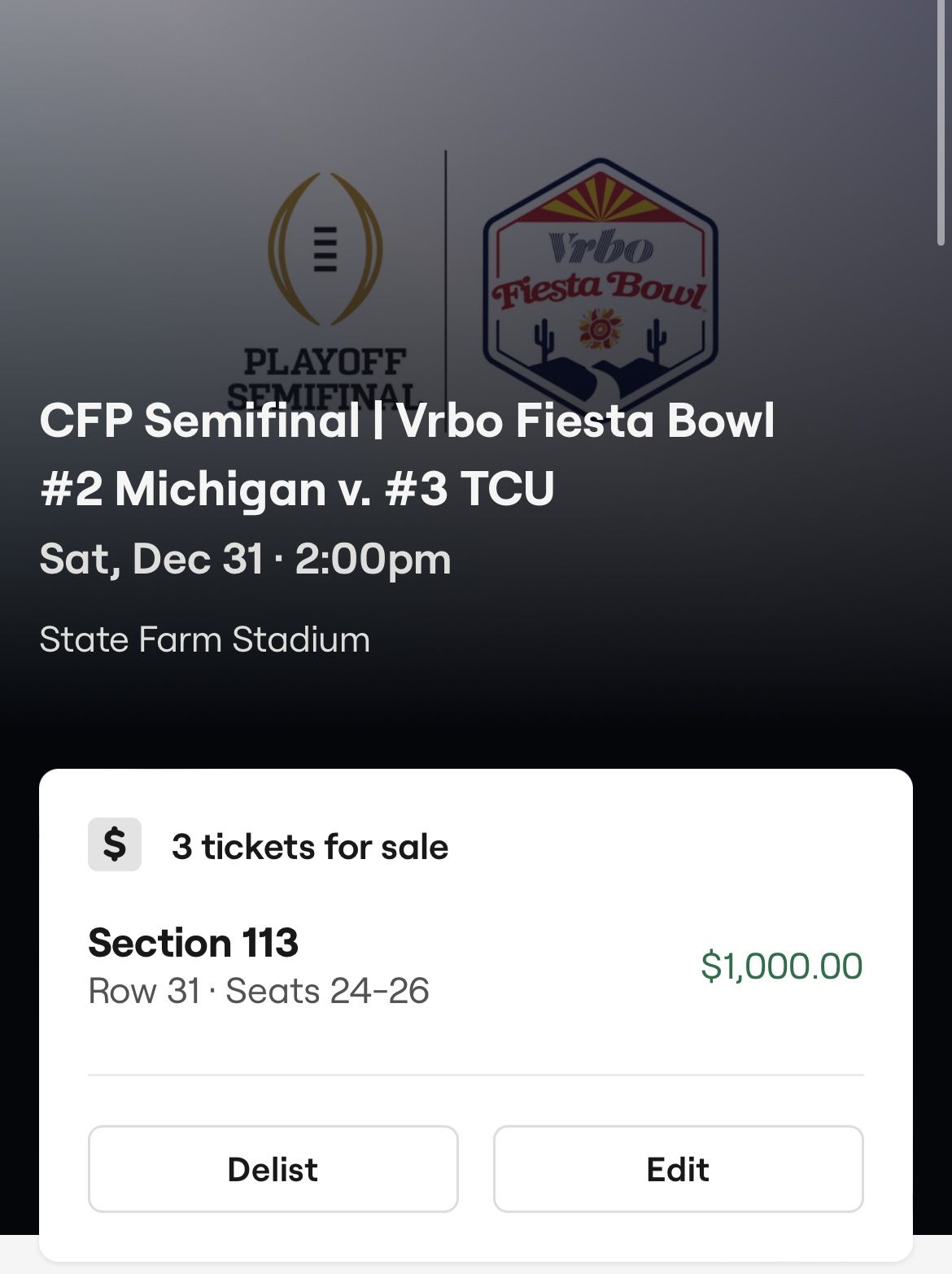 2022 Fiesta Bowl Michigan vs TCU