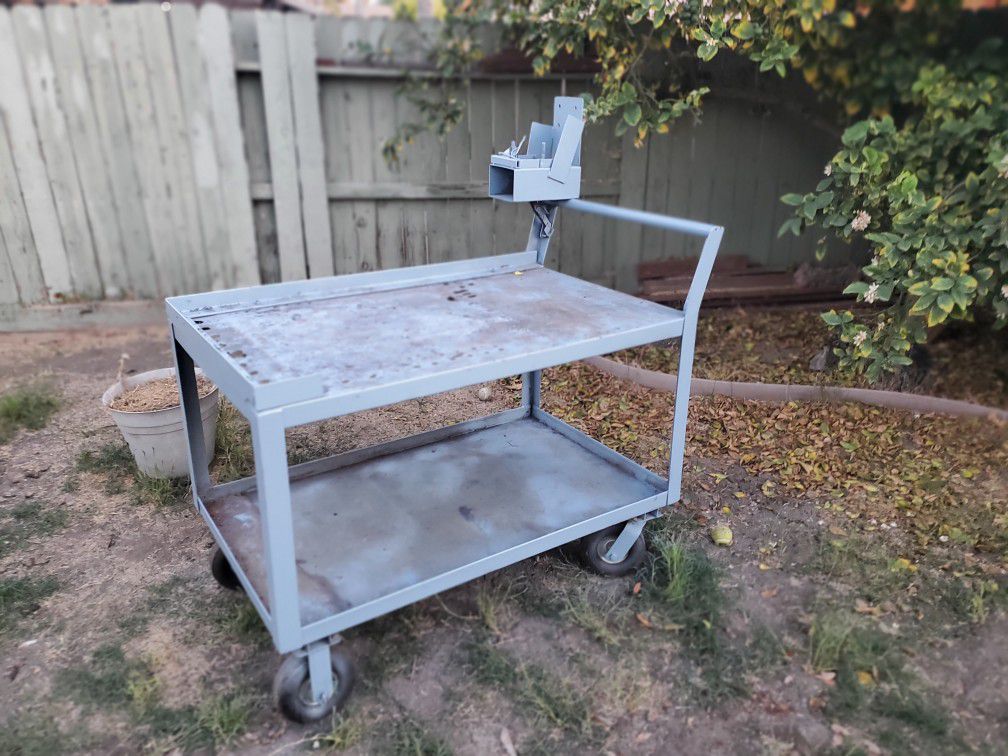 Super Heavy Duty Industrial Shop Cart Weighs About 100lbs 48x30  Great For Welders  Engines Transmissions 
