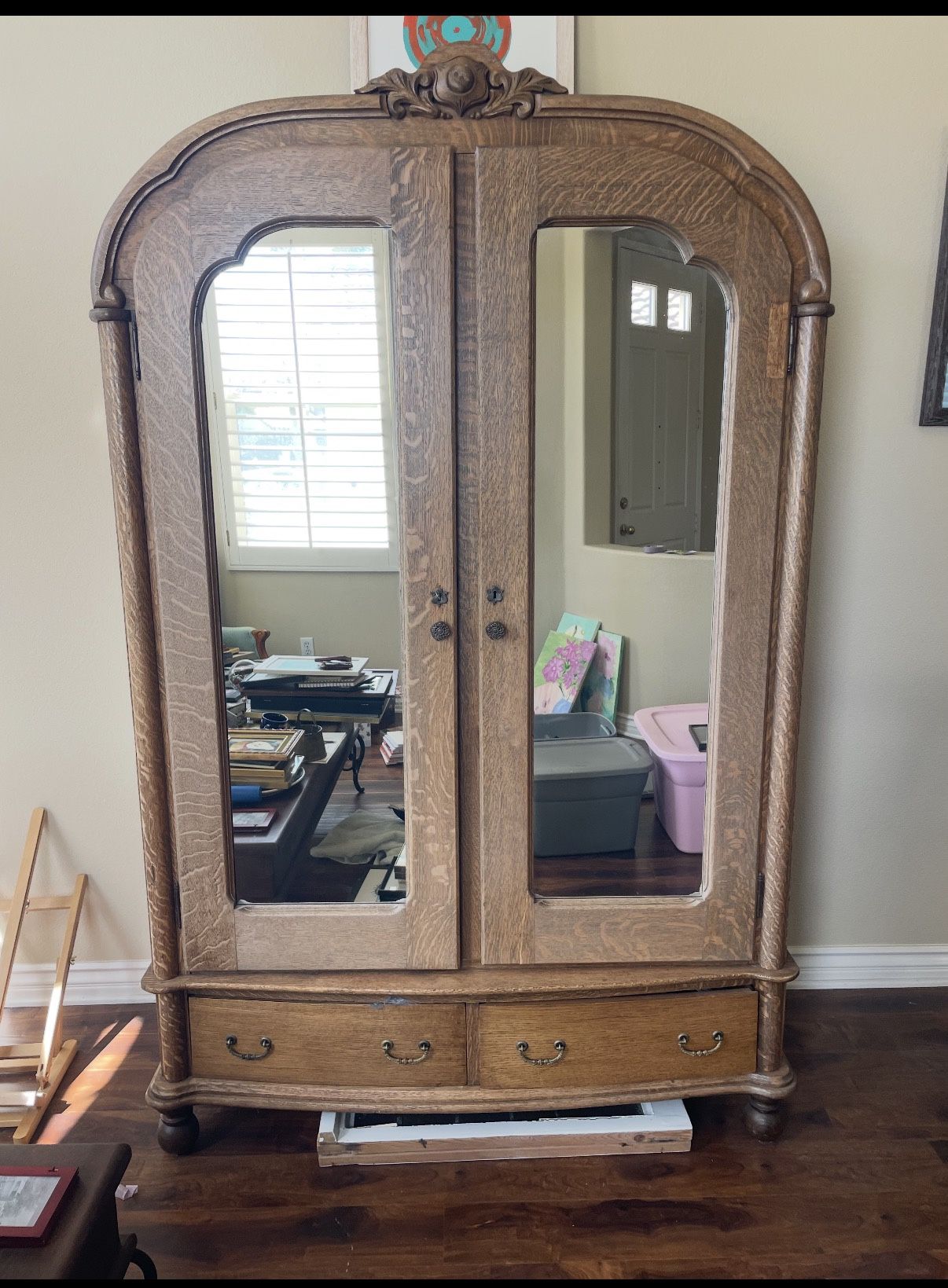 Antique tiger Oak Armoire