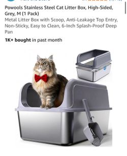 POWOOLS stainless steel, cat litter box(M)