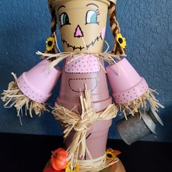Handmade Claypot Skarecrow Girl