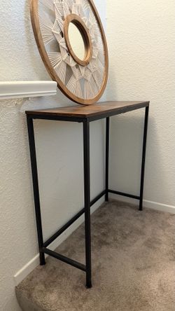 2 Modern Wood & Metal Console Tables -like new