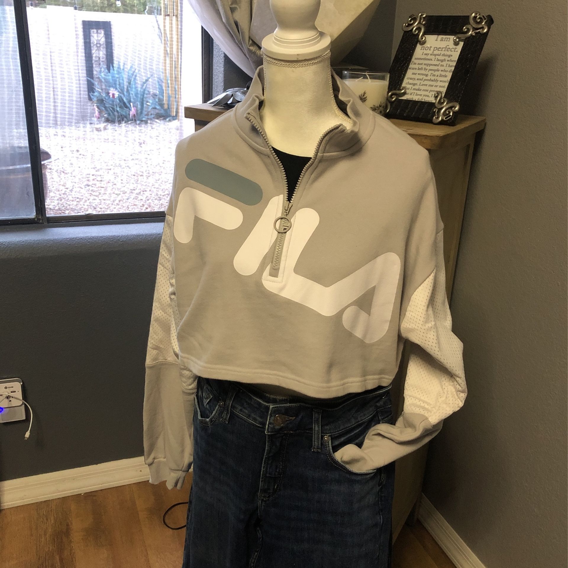 NWT- Woman’s Fila Cropped Sweat Jacket - Size L