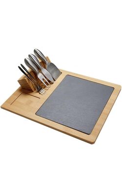 Bamboo Charcuterie Board and Cheese Board Set | Bamboo Cutting and Serving Board 12.5x10 inch New
