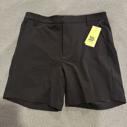 All In Motion Men’s Golf Shorts 32” Waist 7” Inseam Black New 