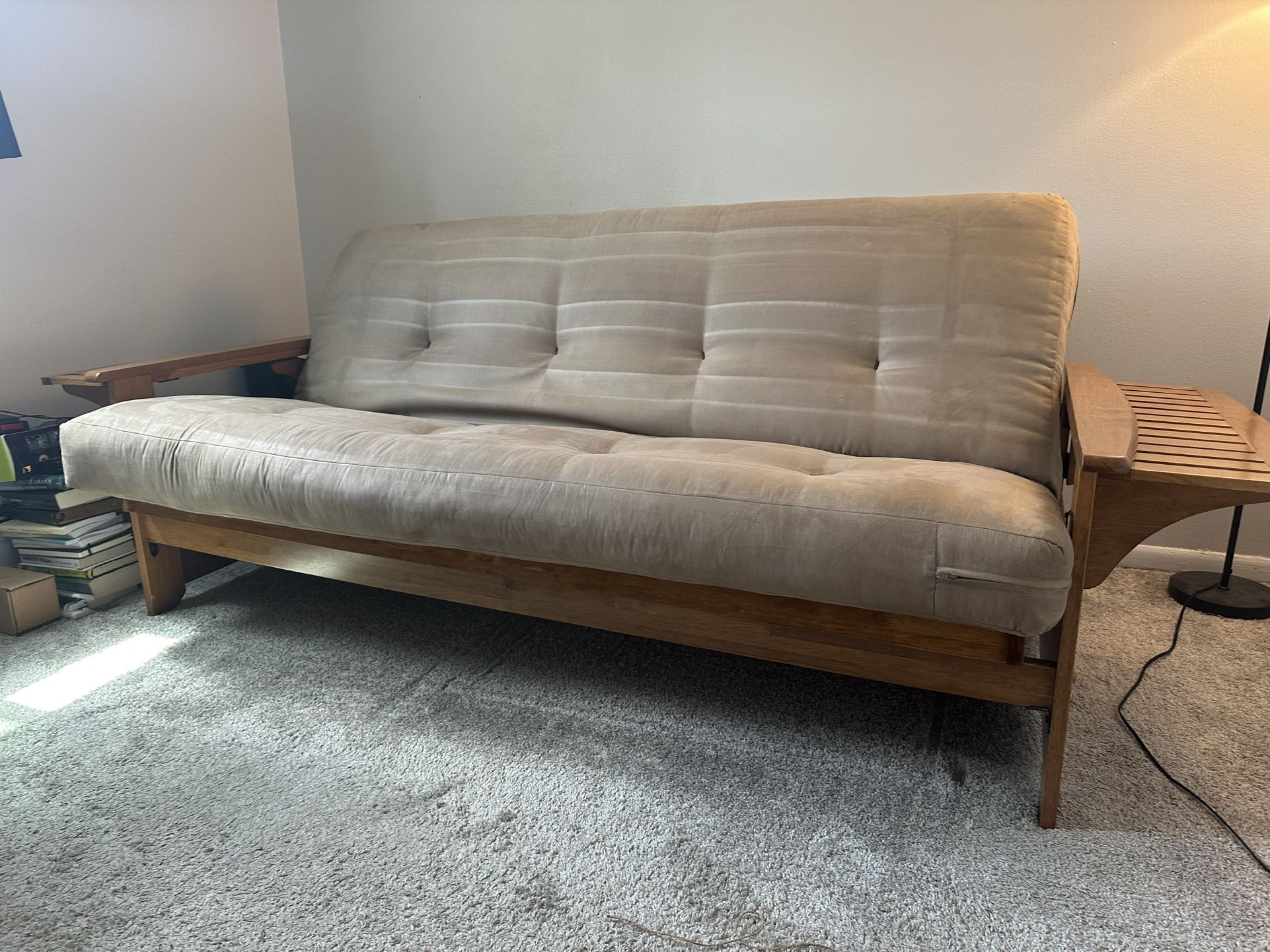 Kodiak Furniture Phoenix Futon/Sofa/Full Size Bed - Lightly Used with BROOKLYN BEDDING LATEX MATTRESS TOPPER