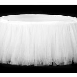White Tutu Table Skirt 14 Ft