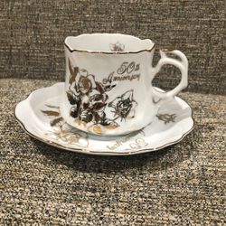 Vintage Arnart Royal Crown 50Th Anniversary Cup And Saucer Set