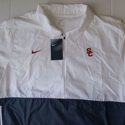 XXL USC Trojans Nike Men's Half-Zip Lightweight Coaches Windbreaker Jacket Standard Fit