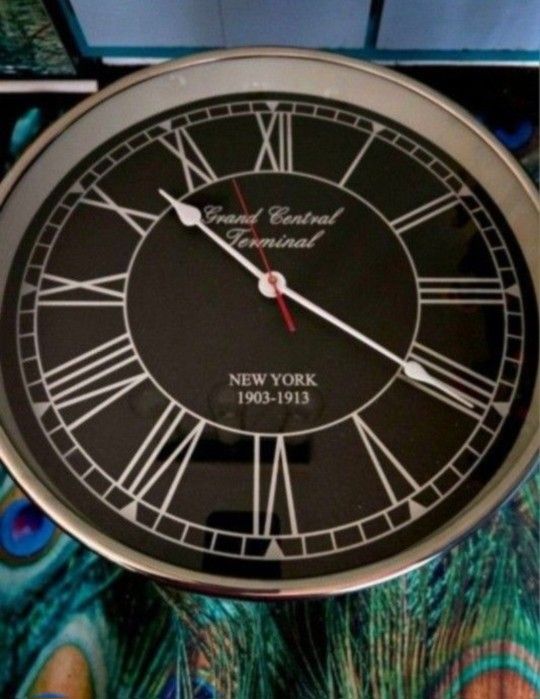 Vintage Polish Chrome Table Functioning Clock 25"×16"