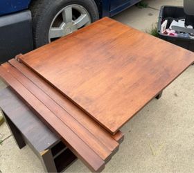 Solid wood table no plywood only knee screws table is pretty clean