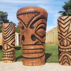 Tiki Statues And Tropical Decorations Hawaiian Style Art Wood Carvings
