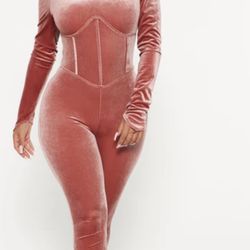 Fashion Nova  Velvet Jumpsuit Medium