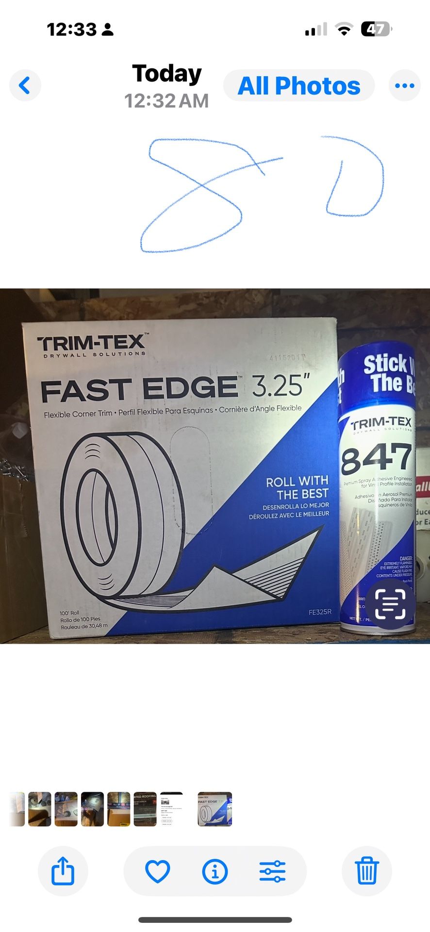 TRIM-TEX DRYWALL SOLUTIONS 411520 13 FAST EDGE 3.25” + TRIM-TEX DRYWALL SOLUTIONS 847