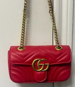 GG Red Quilted GG Flap Shoulder Bag