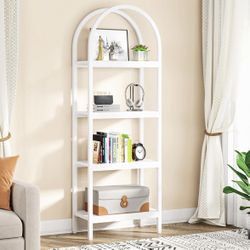 4-Tier Open Bookshelf, 70.8" Industrial Wood Bookcase Storage Shelves with Metal Frame, Freestanding Display Rack Tall Shelving Unit for Office, Bedro