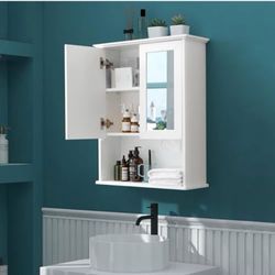 Bathroom Wall Cabinet with Double Mirror