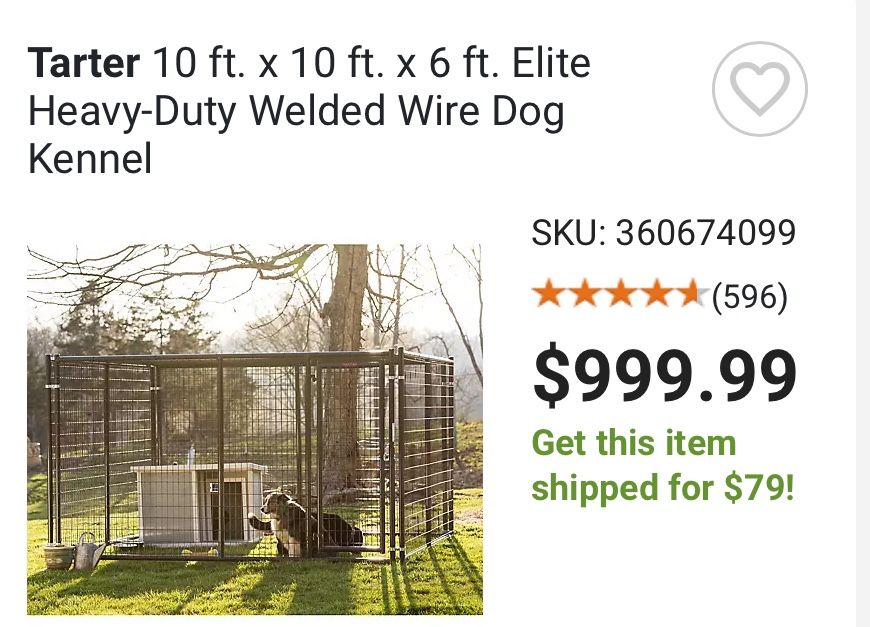 10x10x6 Heavy Duty Dog Kennel Run
