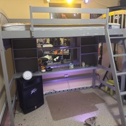 Twin Bunk Desk And Shelves