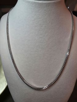 20" Franco Chain 2.5mm 7.64g 925 Sterling Silver w/Rhodium Finish