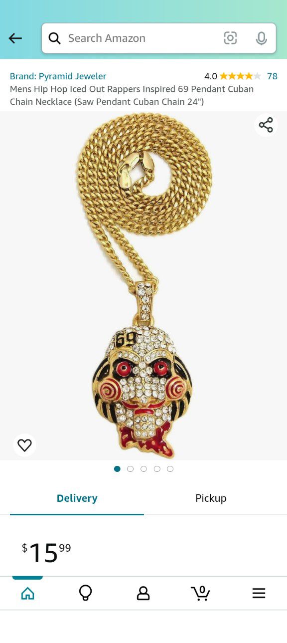 Iced Out Pokemon Character With Gold Plated Rope Chain To Match