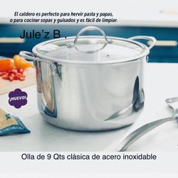 Princess House. Olla De 9 Qts Clásica De Acero Inoxidable Nueva En Su Caja 