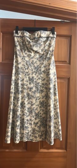 Strapless Floral Midi Dress