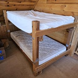 Solid Wood Bunkbeds With Mattresses