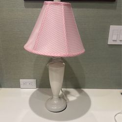 Girls Pink and White Lamp 